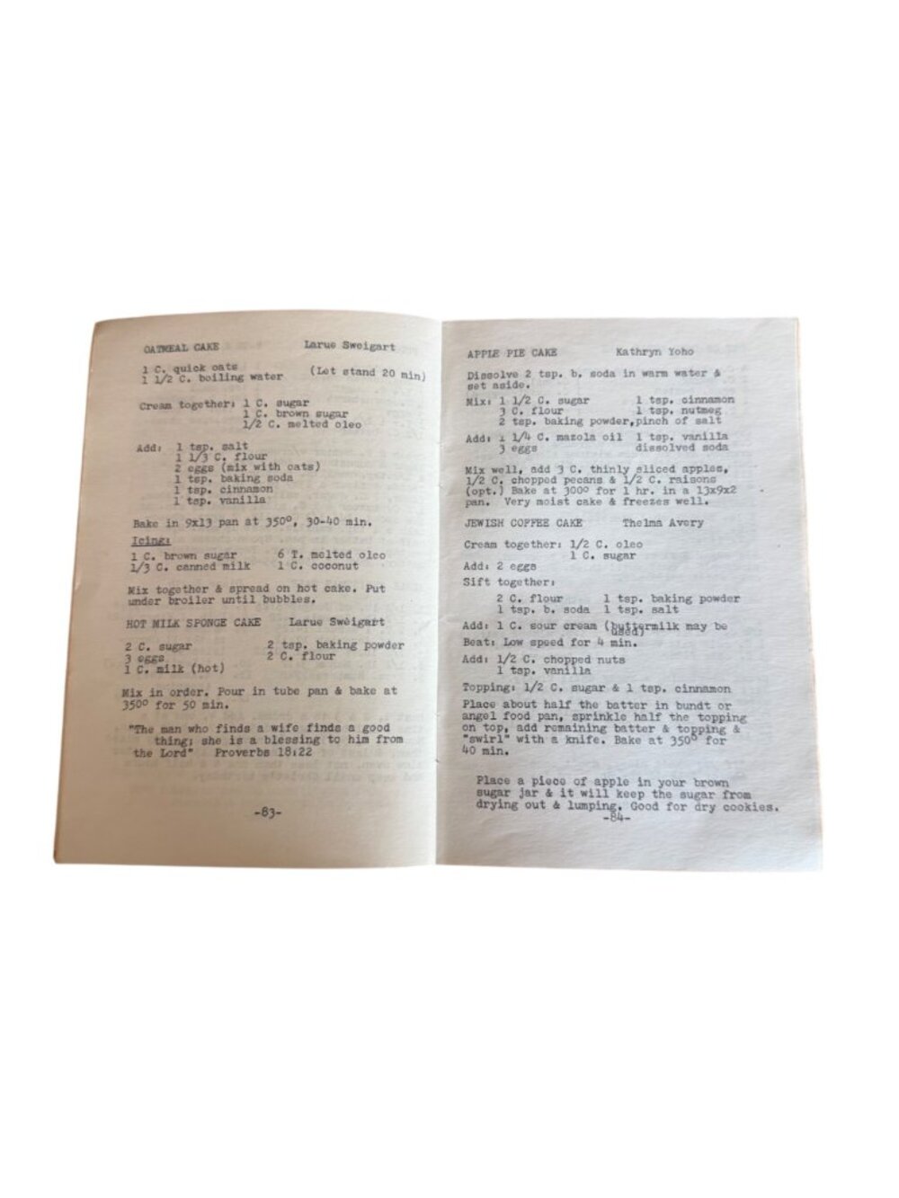 Kountry Kitchen Recipes Cookbook 1974 Hope United Methodist Melbourne FL Typed - Picture 10 of 12